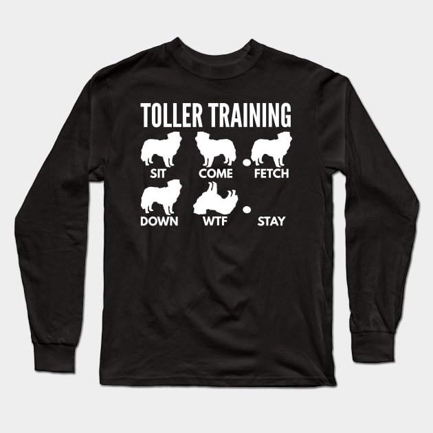 Toller Training Nova Scotia Duck Tolling Retriever Tricks Long Sleeve T-Shirt by DoggyStyles